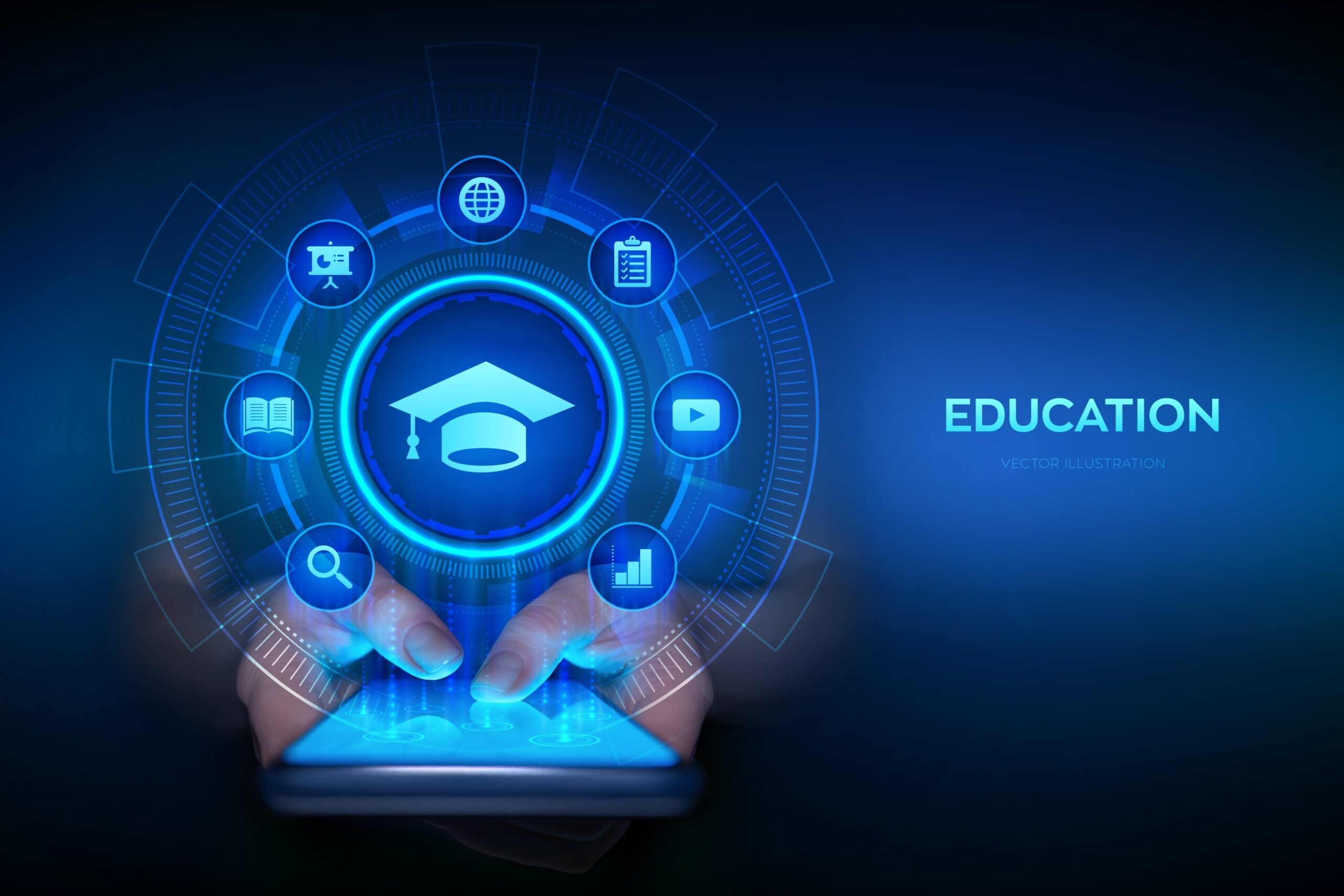 Education.,Innovative,Online,E-learning,And,Internet,Technology,Concept.,Webinar,,Teaching,